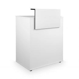 Comptoir d’accueil Dylan blanc avec frontal bois blanc