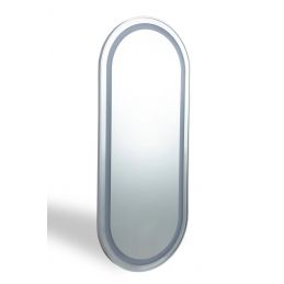 Miroir de coiffure mural LED Loop-01 CP contour argent