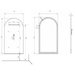 Miroir LED mural salon de coiffure argent