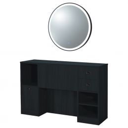 Meuble de coiffage OKE 6 98 noir avec miroir Jade LED