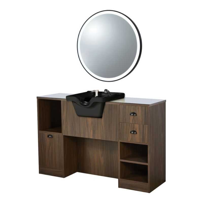 Poste de coiffage OKE 7 B/B avec vasque noire