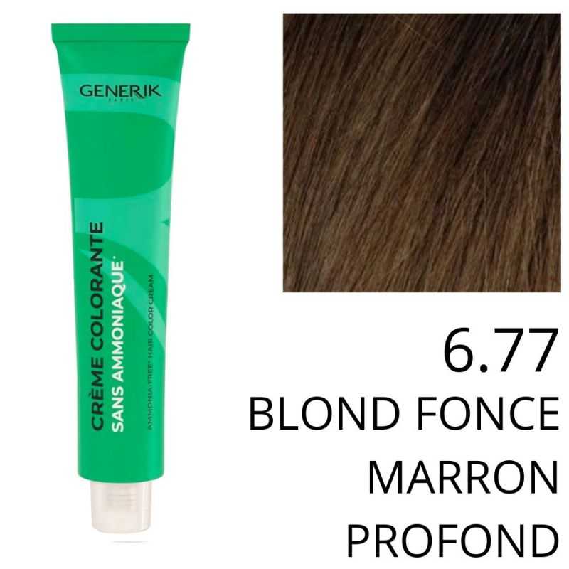 Coloration Generik sans ammoniaque 6,77 Blond foncé marron profond