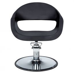 Fauteuil de coiffure Cindy – Assise noire en similicuir PVC