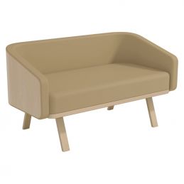 Canapé d’attente Minsk BE beige – 2 places avec finition bois