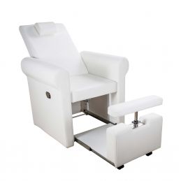 Fauteuil pédicure blanc Aventur à dossier 70°