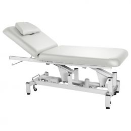 Table électrique Seem blanche à dossier inclinable Table électrique Seem blanche à dossier inclinable