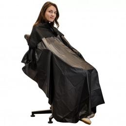 Cape de coiffure BIOWELS noire compostable 140 x 140 cm