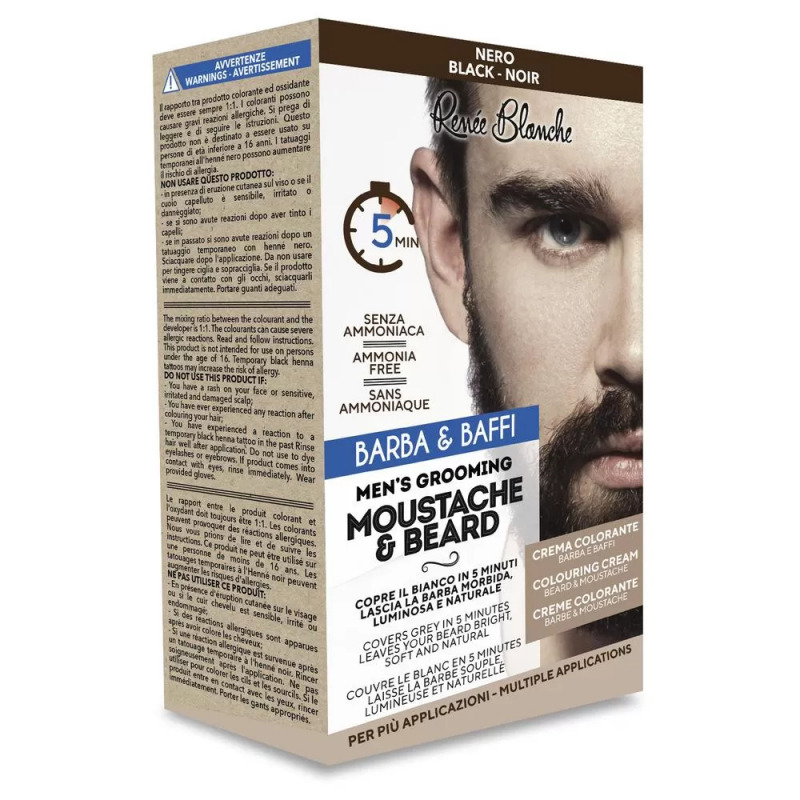 Renée Blanche Kit Coloration Barbe et Moustache Noir 1