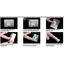 Papillotes aluminium pour retrait de vernis et faux ongles