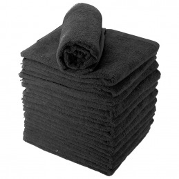 Serviette coiffeur noire ACADEMY en coton 50 x 90 cm