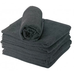 Lot de 6 serviettes noires ACADEMY pour salon de coiffure