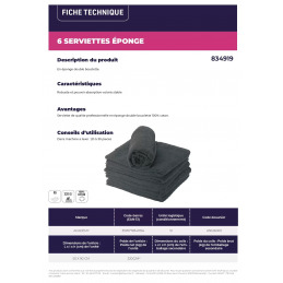 Serviette éponge noire ACADEMY double bouclette