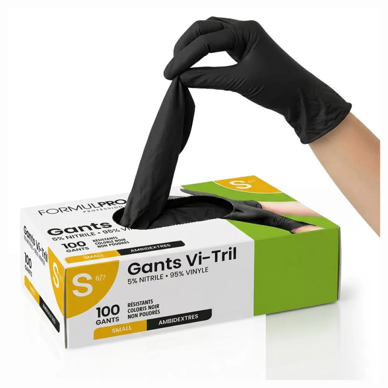 Gants de protection noirs VINI Small FORMUL PRO