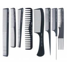Kit de 8 peignes carbone antistatiques CENTAURE