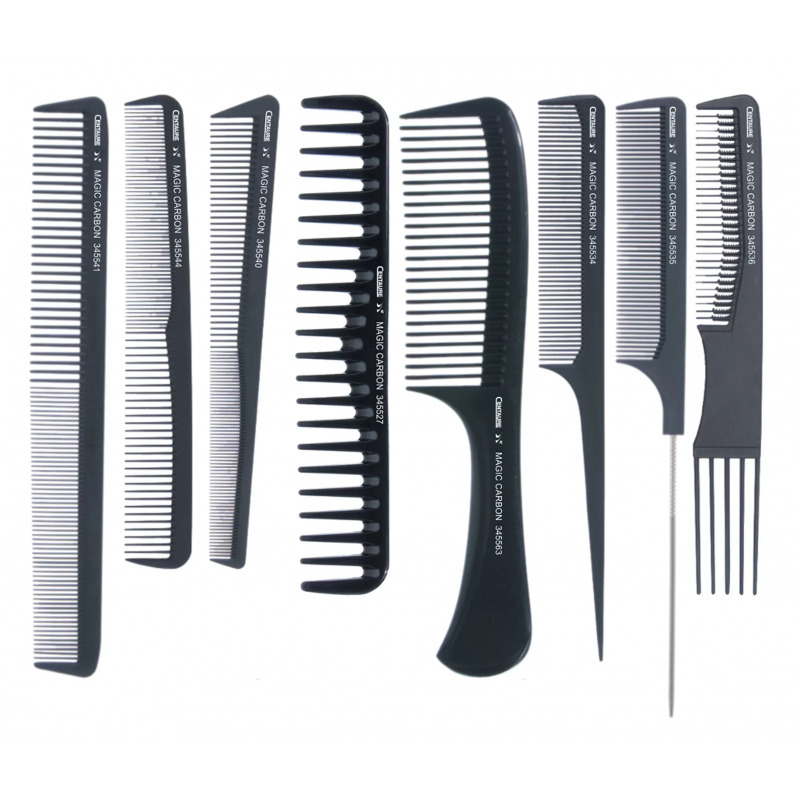Kit de 8 peignes carbone antistatiques CENTAURE