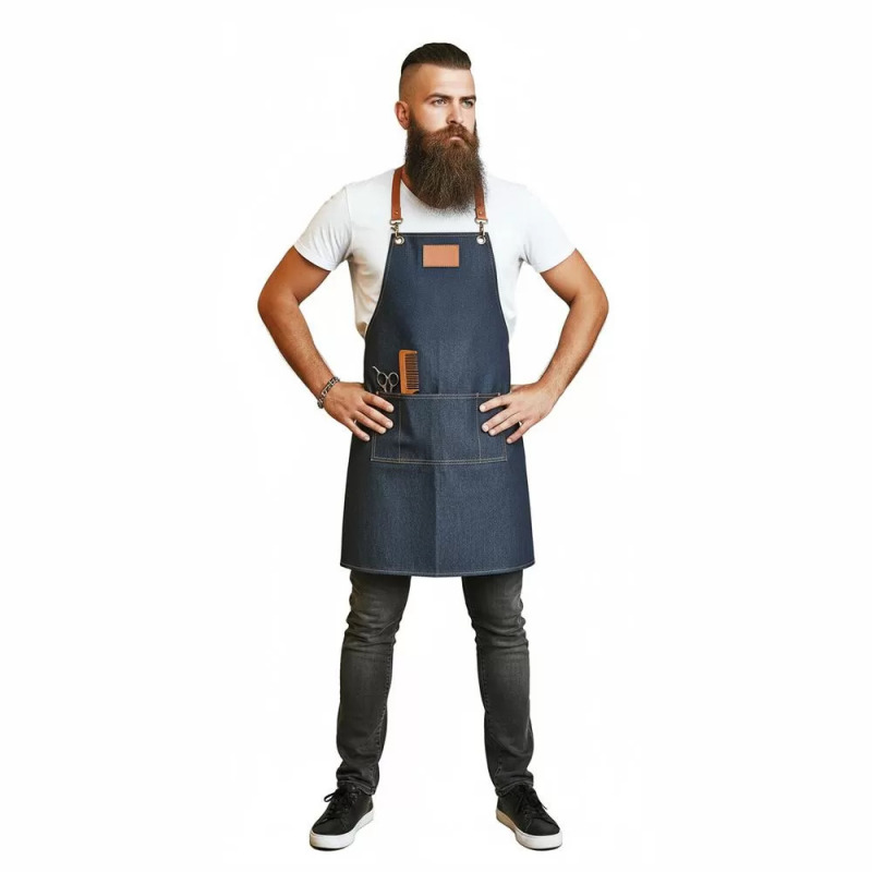 Tablier JIMY Blue Jean ACADEMY pour salon de coiffure