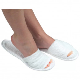Mules de pédicure en coton éponge blanc x2 - INTEGRAL BEAUTY