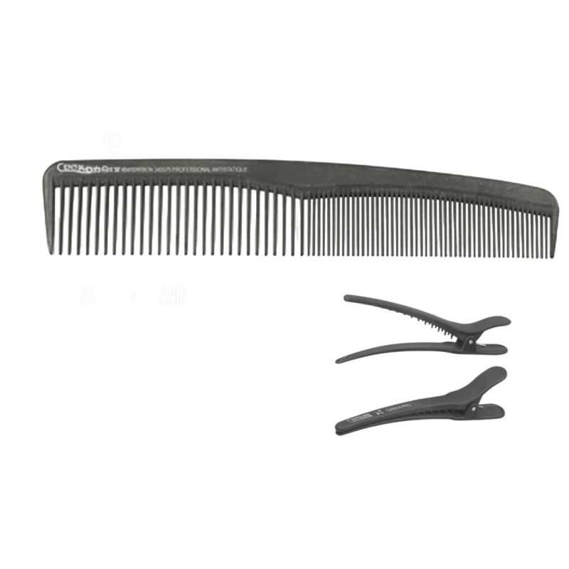Peigne Centaure Carbone démêloir 22 cm avec 2 pinces