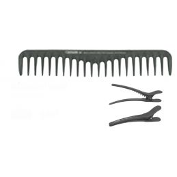 Peigne CENTAURE Carbone mécheur - 19 cm + 2 pinces
