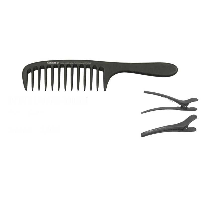 Peigne CENTAURE Carbone râteau - 20 cm avec 2 pinces