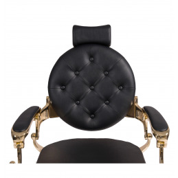 Fauteuil de barbier BUZZ GOLD avec repose-pieds réversible - Weelko