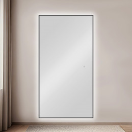 KING poste de coiffage noir avec miroir LED