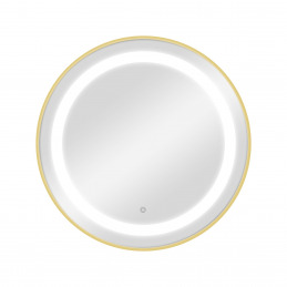 Miroir rond BREE GOLD avec éclairage LED pour salon de coiffure