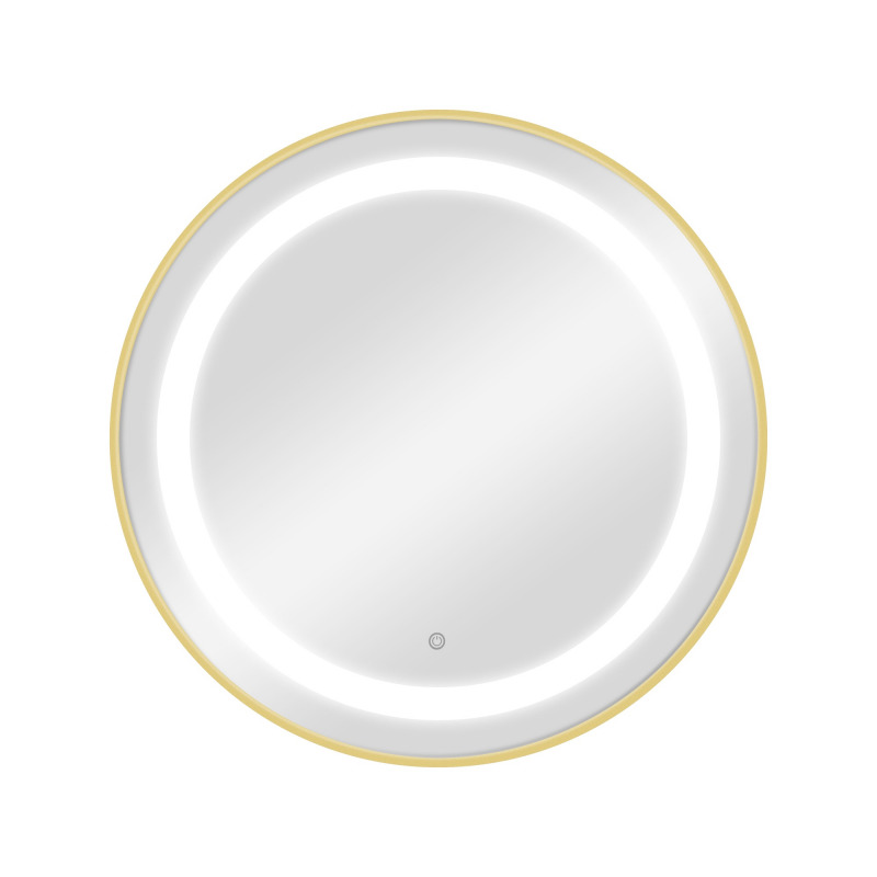 Miroir rond BREE GOLD avec éclairage LED pour salon de coiffure