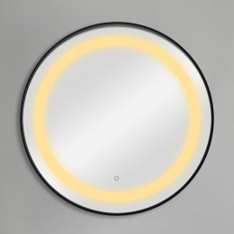 BREE BLACK miroir rond LED pour espace coiffage