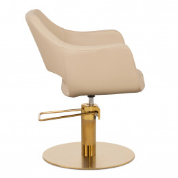 Fauteuil professionnel de coiffure avec base dorée Fauteuil professionnel de coiffure avec base dorée