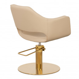 Fauteuil de coiffure Weelko finition beige et dorée Fauteuil de coiffure Weelko finition beige et dorée