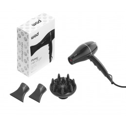 Sèche-cheveux WAD FLOWY BLACK/SILVER pour salon - Weelko