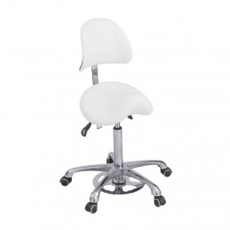 Tabouret professionnel Noble blanc avec dossier