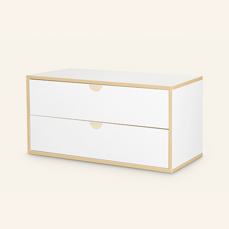 Ikon Drawers Module - Module de rangement blanc à deux tiroirs - Weelko