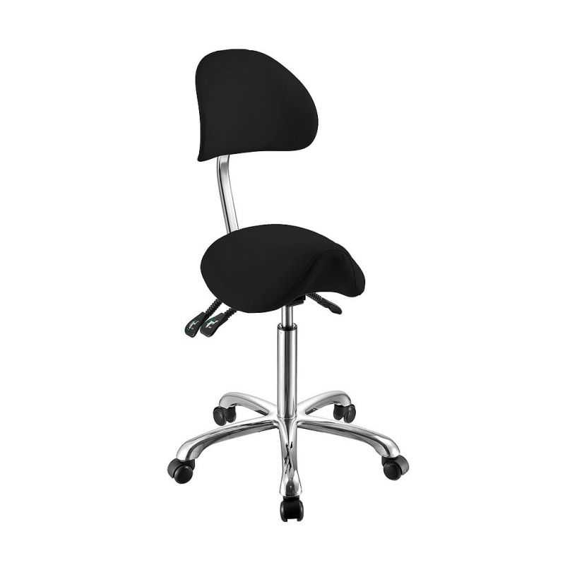 Tabouret ergonomique Noble noir avec dossier