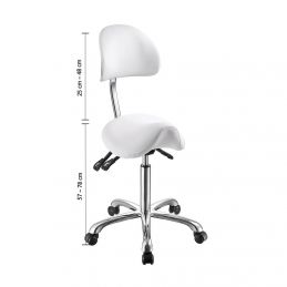 Tabouret selle professionnel blanc Weelko
