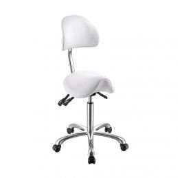 Tabouret professionnel Noble blanc avec dossier