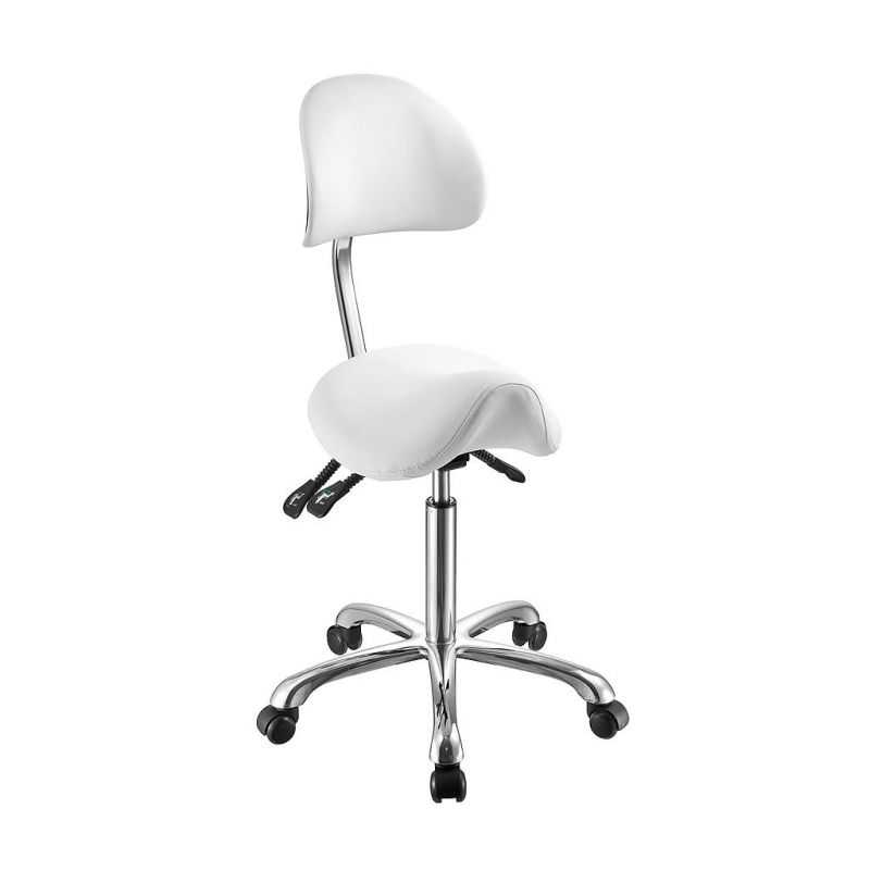 Tabouret professionnel Noble blanc avec dossier