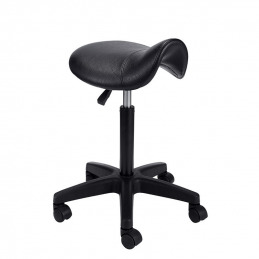 Tabouret coiffeur Pégase noir avec assise selle
