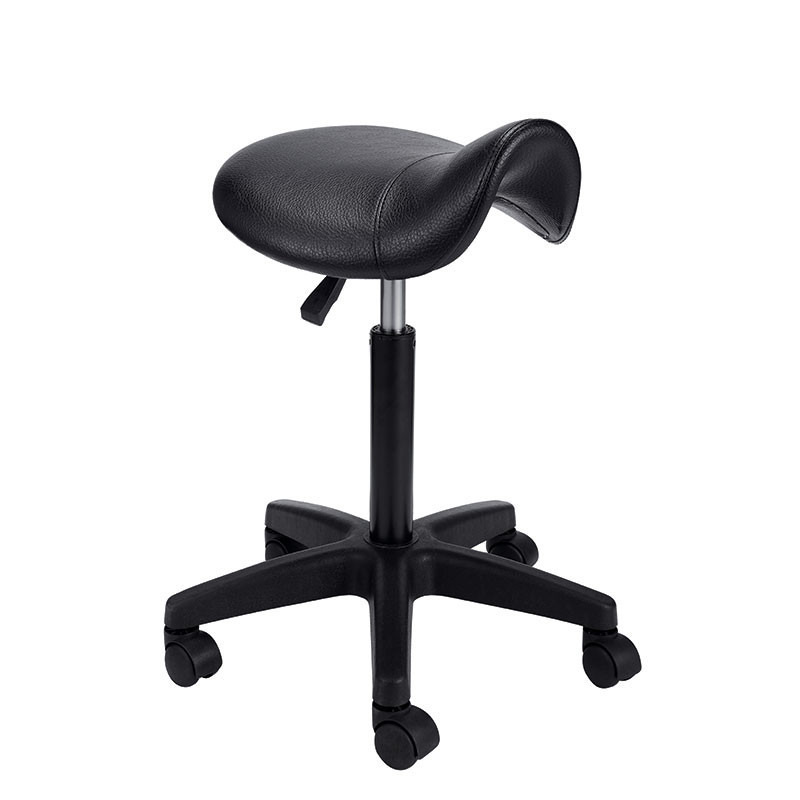 Tabouret coiffeur Pégase noir avec assise selle