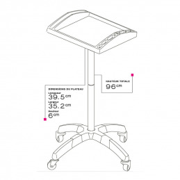 Table de service Coiffeo pour peignes et brosses