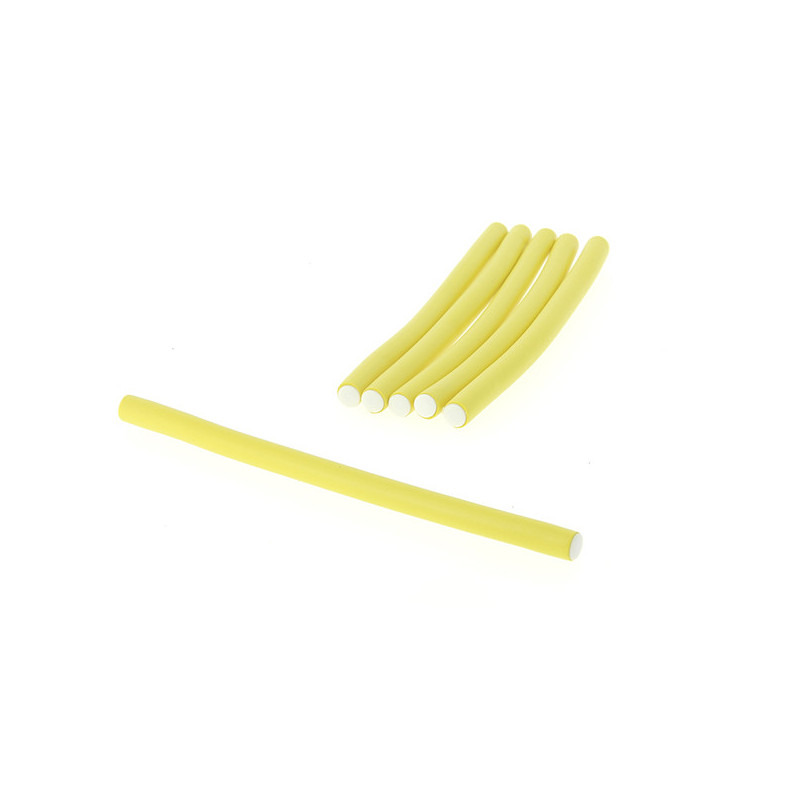 Bigoudis flexibles 10 mm x 18 cm jaunes - Coiffeo