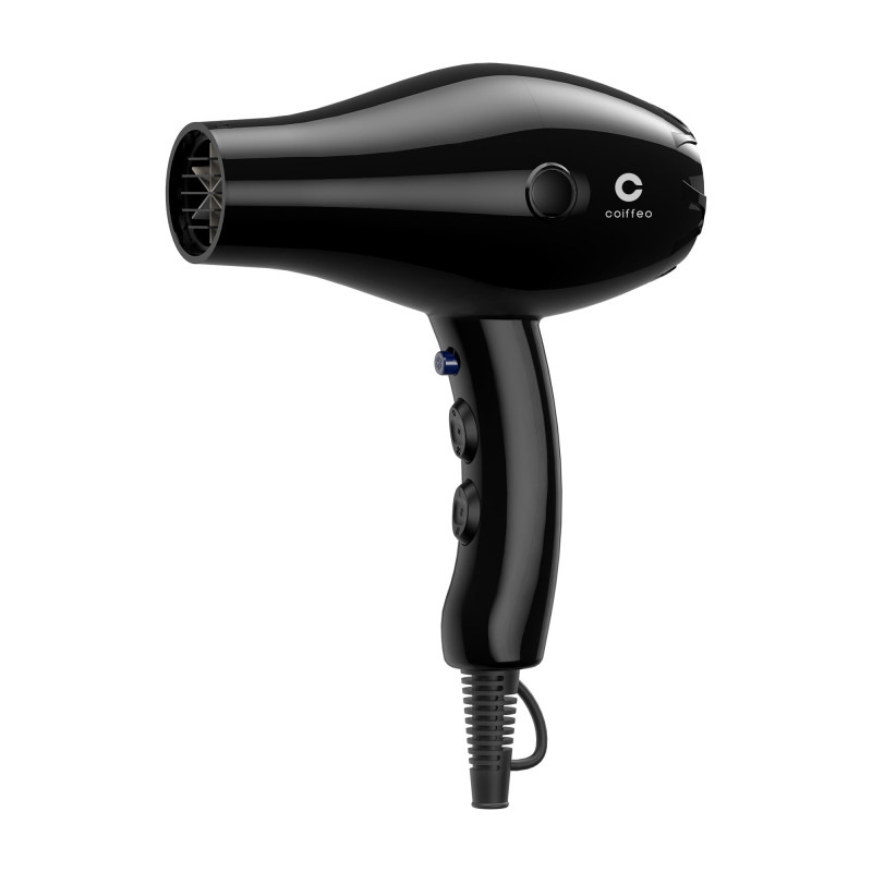 Sèche-cheveux professionnel compact noir 2000 W Coiffeo