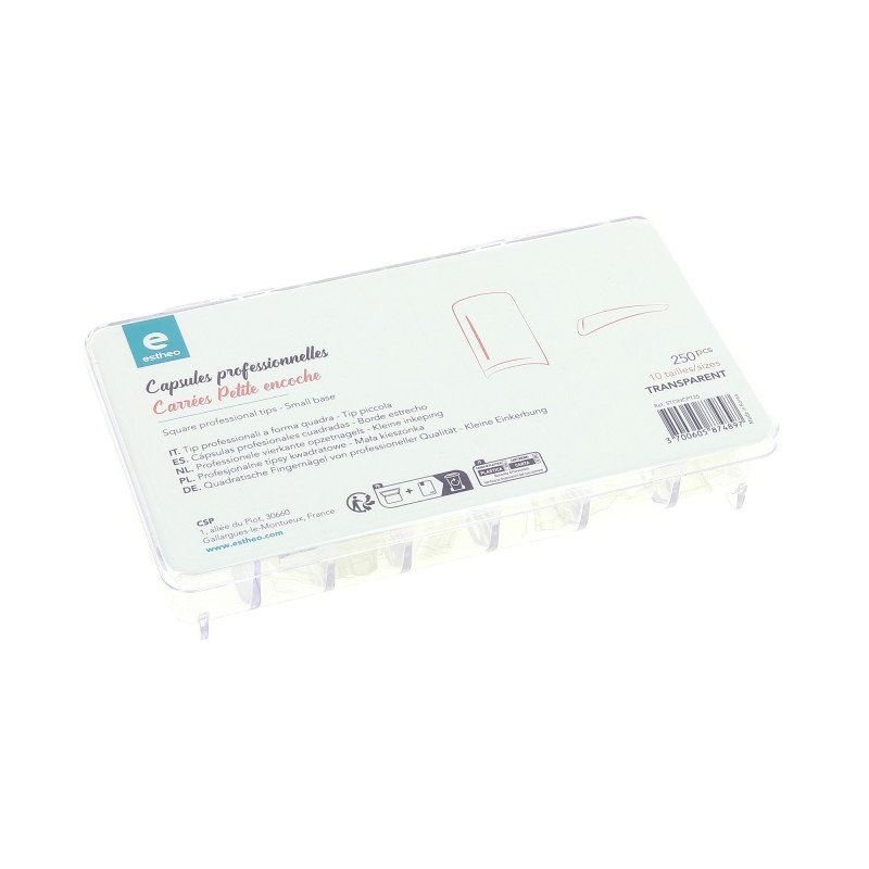 250 capsules transparentes professionnelles Estheo