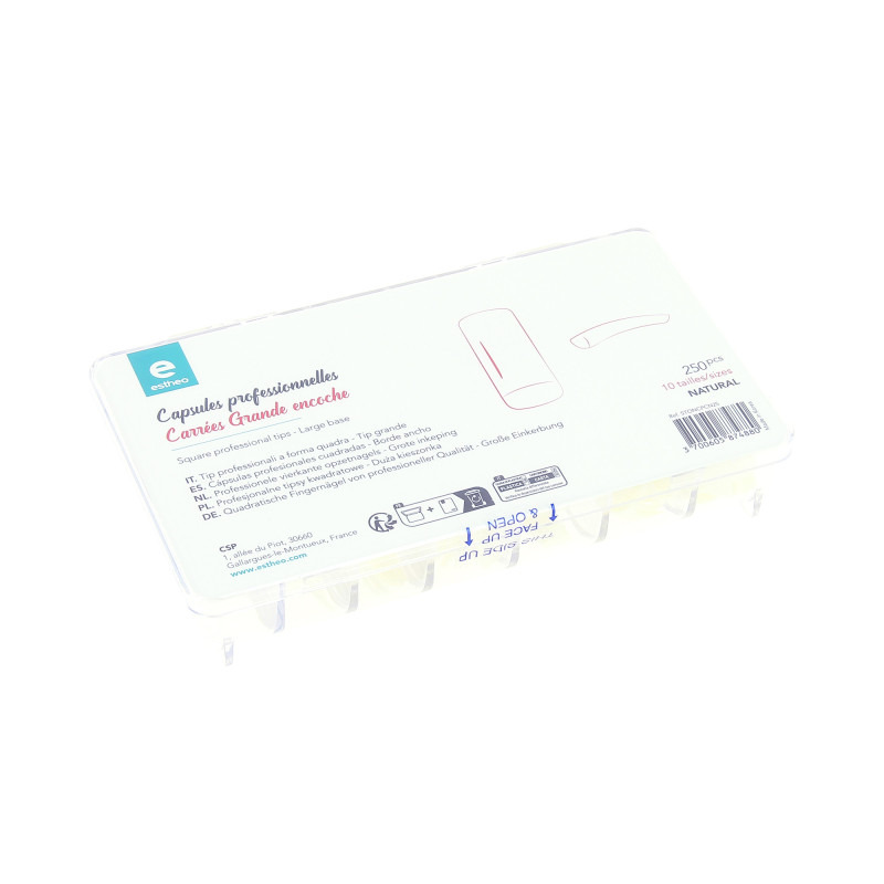 Capsules pour ongles carrées naturelles Estheo - 250 pièces