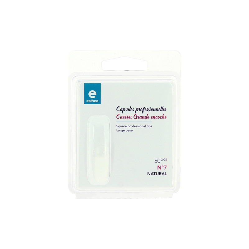 50 capsules carrées taille 7 grande encoche naturel - Estheo