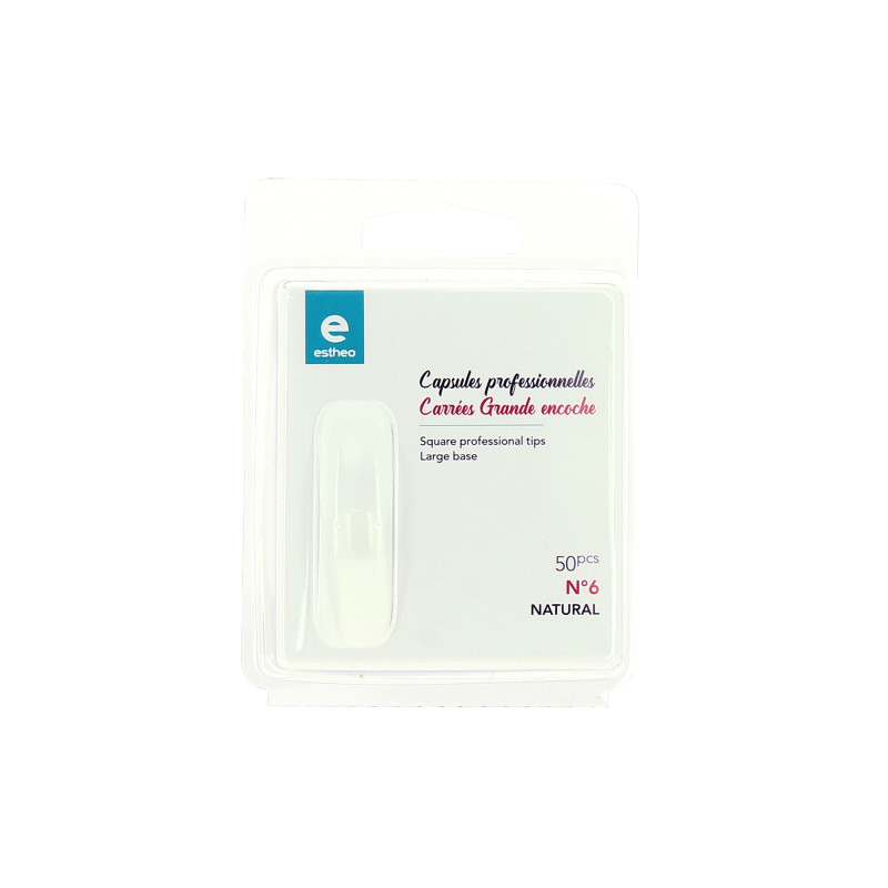 50 capsules pour ongles carrées n°6 naturelles Estheo