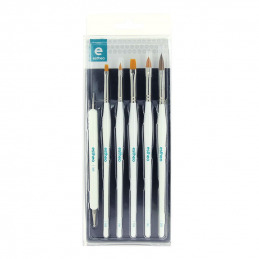 Set 5 pinceaux professionnels pour gel UV et résine - Estheo
