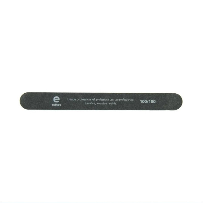 Lime à ongles professionnelle droite 100/180 noire Estheo