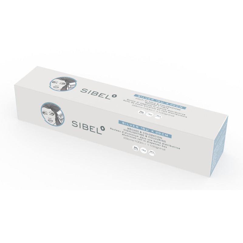Rouleau aluminium coiffure Sibel 100 m pour mèches